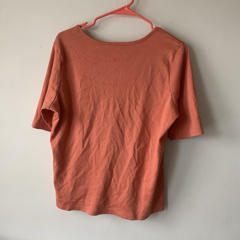 LL Bean Womens Plus Size L-REG Supima Cotton Knit Short Sleeve T Shirt Top - Picture 2 of 3